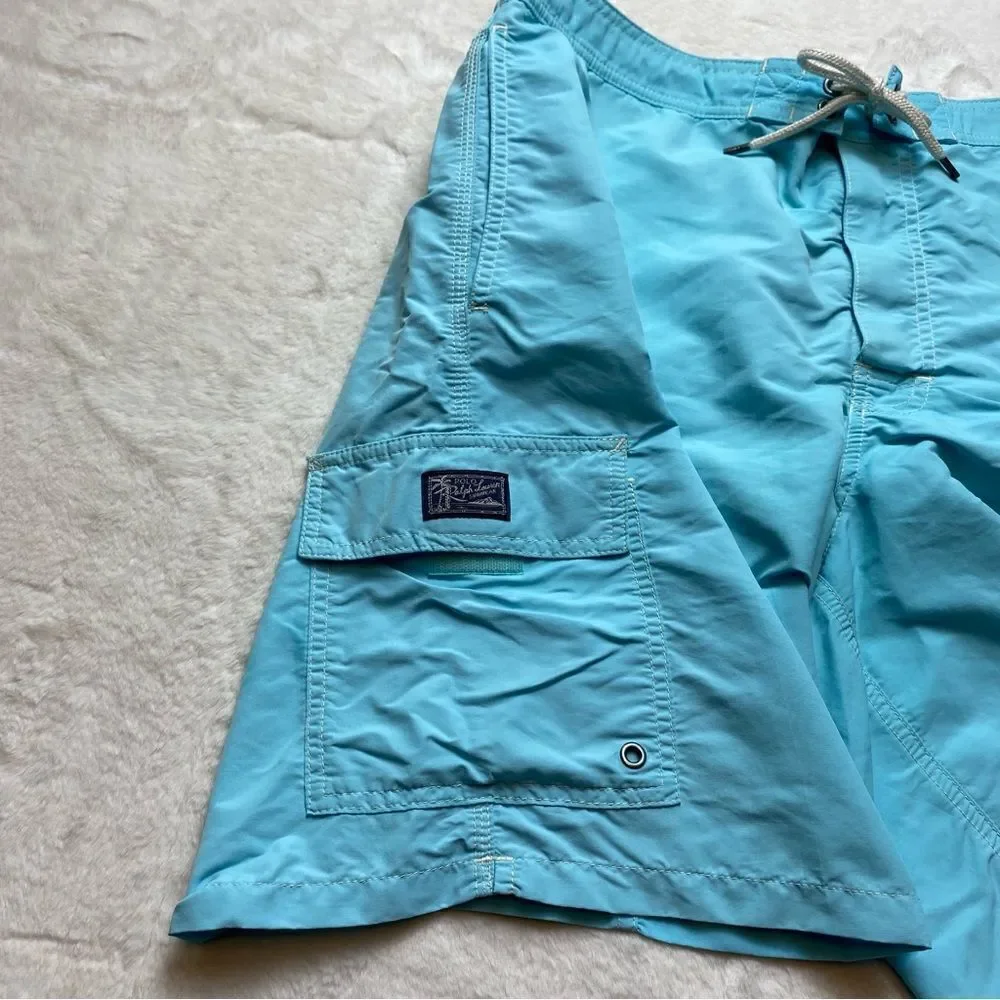 Polo Ralph Lauren Light Blue Nylon Swim Trunks Size XL
